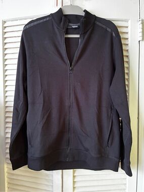 Murano Men's Black Full-Zip Knit Sweater Jacket